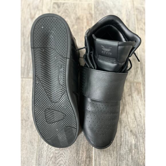 Men’s Adidas Tubular Invader Strap Shoes, Black, Size 13 main image 5